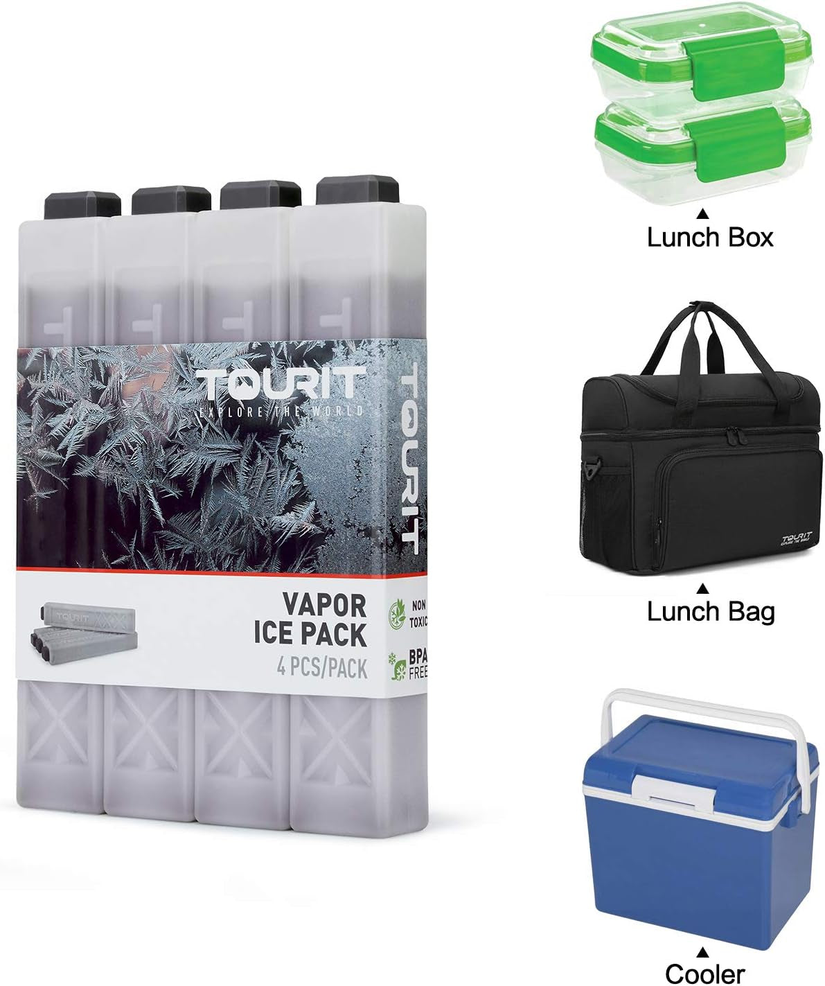 Ice Packs for Coolers Reusable Long Lasting Freezer Packs for Lunch Bags/Boxes, Cooler Backpack